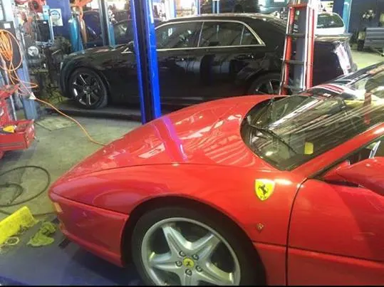 Ferrari front-left of car